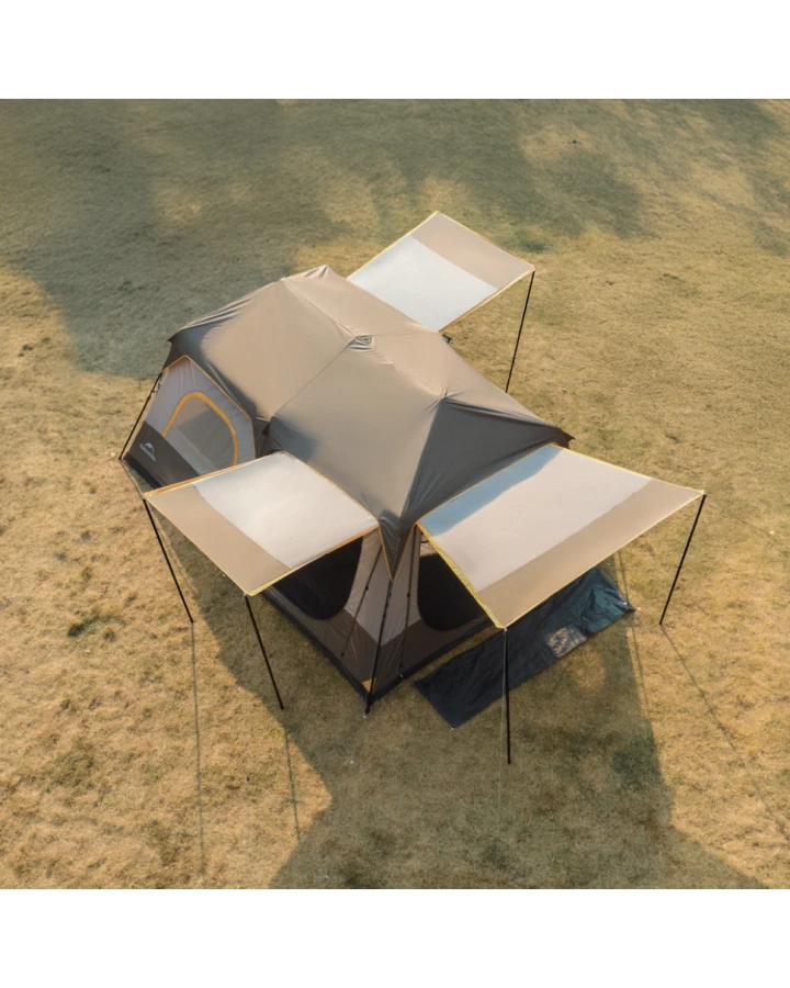 Намет восьмимісний Naturehike Cape 13.1 CNK2450WS050 швидкого розкладання, сіро-коричневий