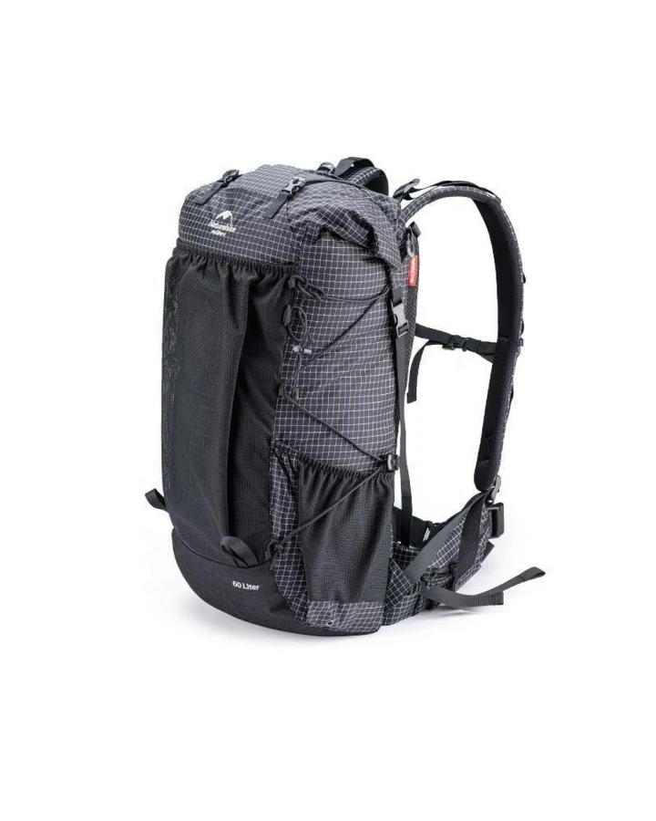 Рюкзак туристичний Naturehike Rock NH19BP095, 60+5 л, графітовий у клітинку