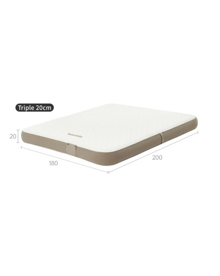 Самонадувний тримісний матрац Naturehike CNK2450WS040 із вбудованою помпою, 25 см, сірий