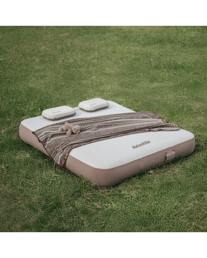 Самонадувний тримісний матрац Naturehike CNK2450WS040 із вбудованою помпою, 25 см, сірий