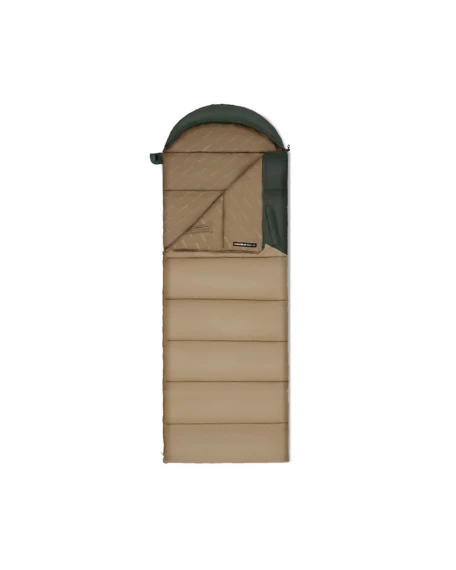 Спальник-ковдра з капюшоном Naturehike Sunny Day PL02 U250 CNK2550WS028, комфорт 8,5°C, правий, коричнево-зелений