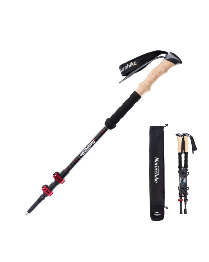 Трекінгові палиці Naturehike NH20DS003, 135 см, чорний/червоний, 2 шт