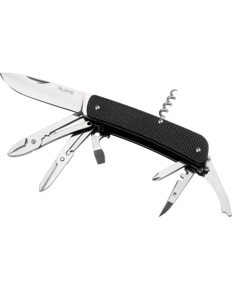 Багатофункціональний ніж Ruike Criterion L41-B, Sandvik 12C27, G10, чорний