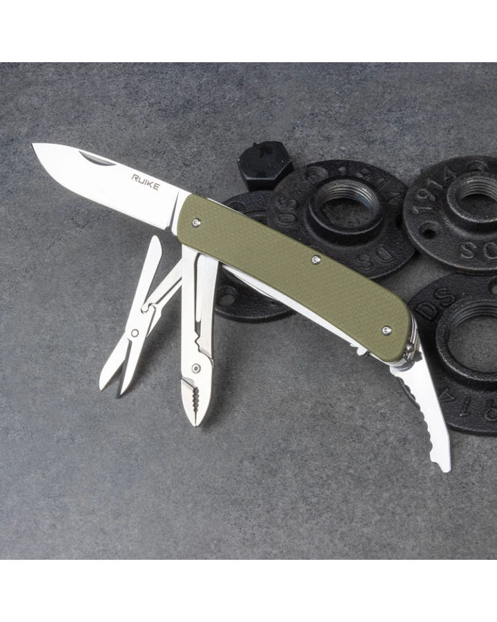 Багатофункціональний ніж Ruike Criterion L42-G, Sandvik 12C27, G10, зелений