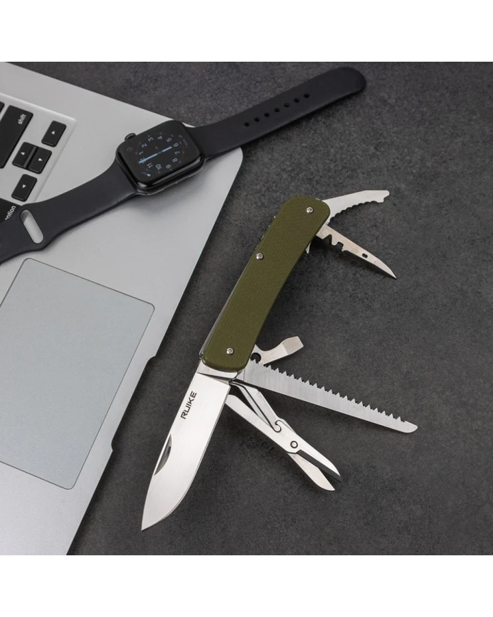 Багатофункціональний ніж Ruike Criterion L42-G, Sandvik 12C27, G10, зелений