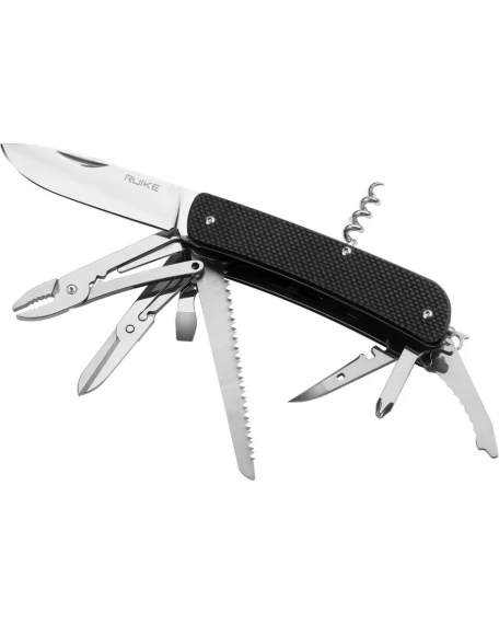 Багатофункціональний ніж Ruike Criterion L51-B, Sandvik 12C27, G10, чорний