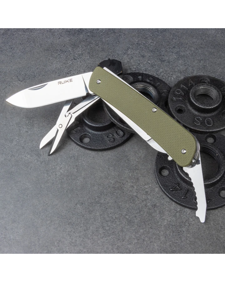 Багатофункціональний ніж Ruike Criterion L51-G, Sandvik 12C27, G10, зелений
