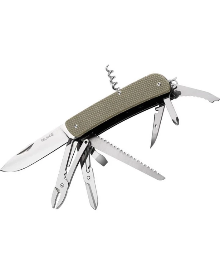 Багатофункціональний ніж Ruike Criterion L51-G, Sandvik 12C27, G10, зелений