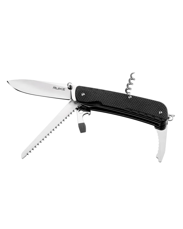 Багатофункціональний ніж Ruike Trekker LD32-B, Sandvik 12C27, G10, чорний
