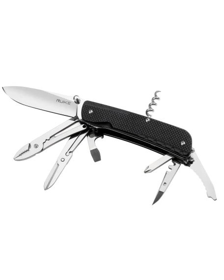 Багатофункціональний ніж Ruike Trekker LD41-B, Sandvik 12C27, G10, чорний