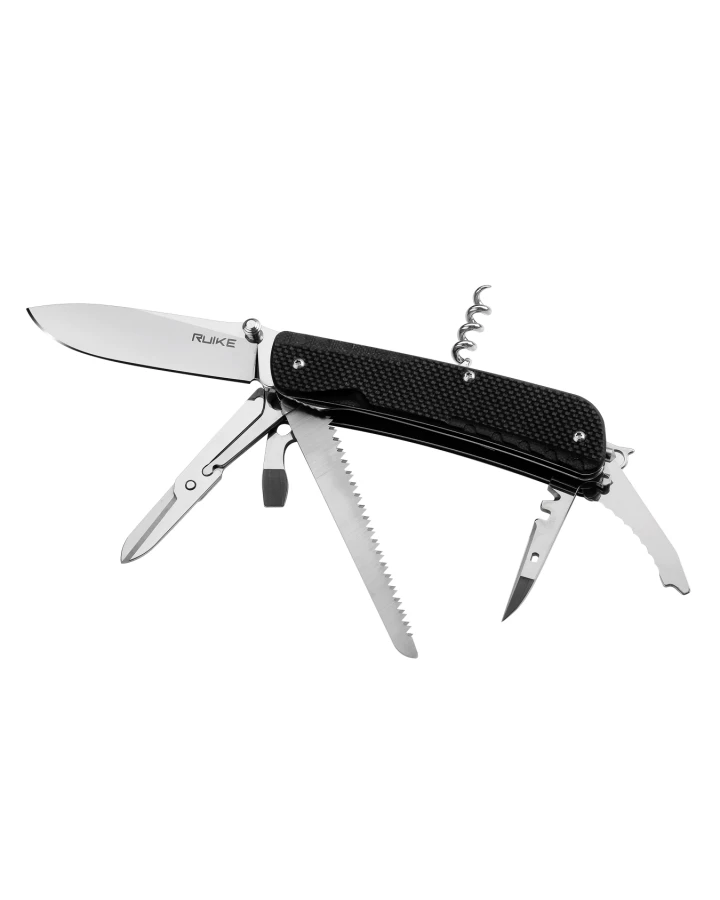 Багатофункціональний ніж Ruike Trekker LD42-B, Sandvik 12C27, G10, чорний