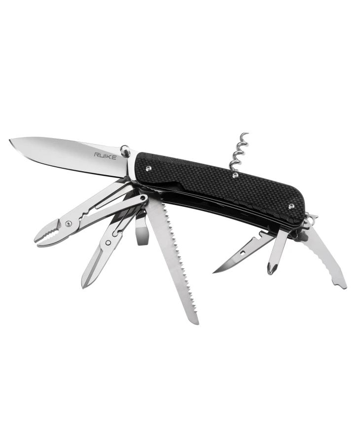 Багатофункціональний ніж Ruike Trekker LD51-B, Sandvik 12C27, G10, чорний