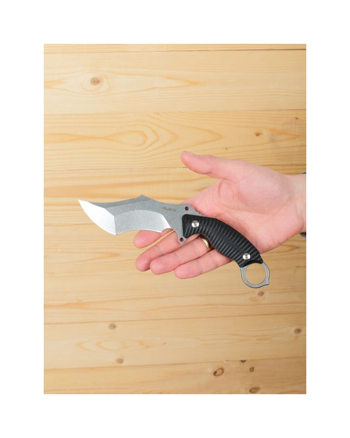 Ніж фіксований мисливський Ruike F181-B, Sandvik 14C28N, G10, чорний
