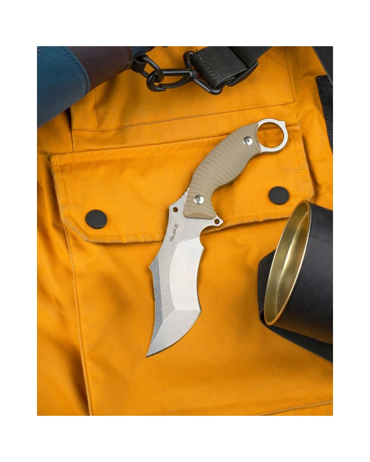 Ніж фіксований мисливський Ruike F181-W, Sandvik 14C28N, G10, бежевий