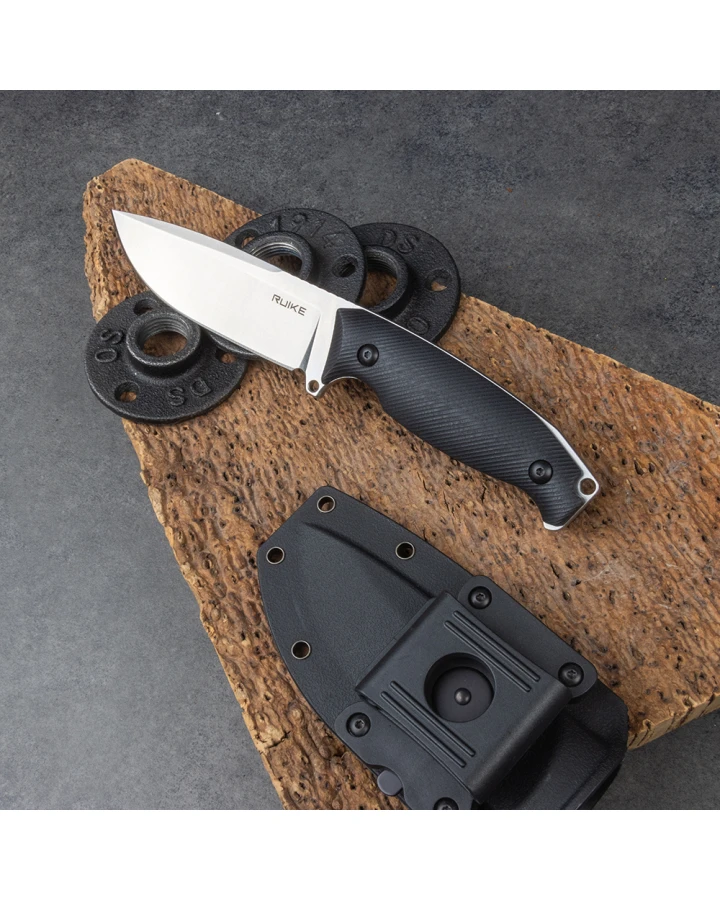 Ніж фіксований мисливський Ruike Jager F118-B, Sandvik 14C28N, G10, чорний