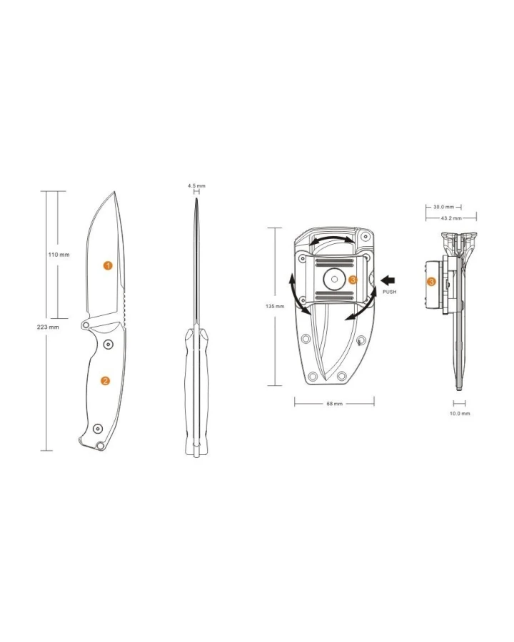 Ніж фіксований мисливський Ruike Jager F118-G, Sandvik 14C28N, G10, зелений