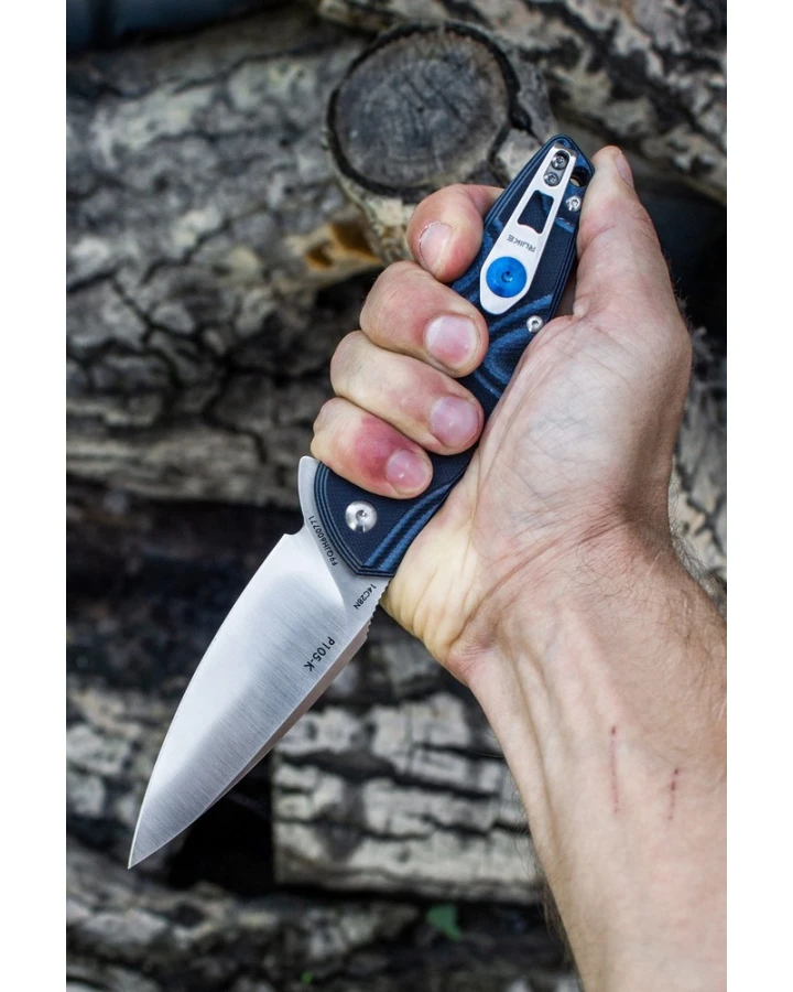 Ніж складаний туристичний Ruike Fang P105-Q, Sandvik 14C28N, G10, синій