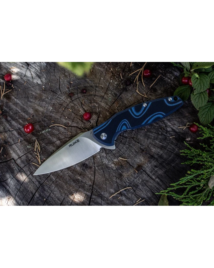 Ніж складаний туристичний Ruike Fang P105-Q, Sandvik 14C28N, G10, синій