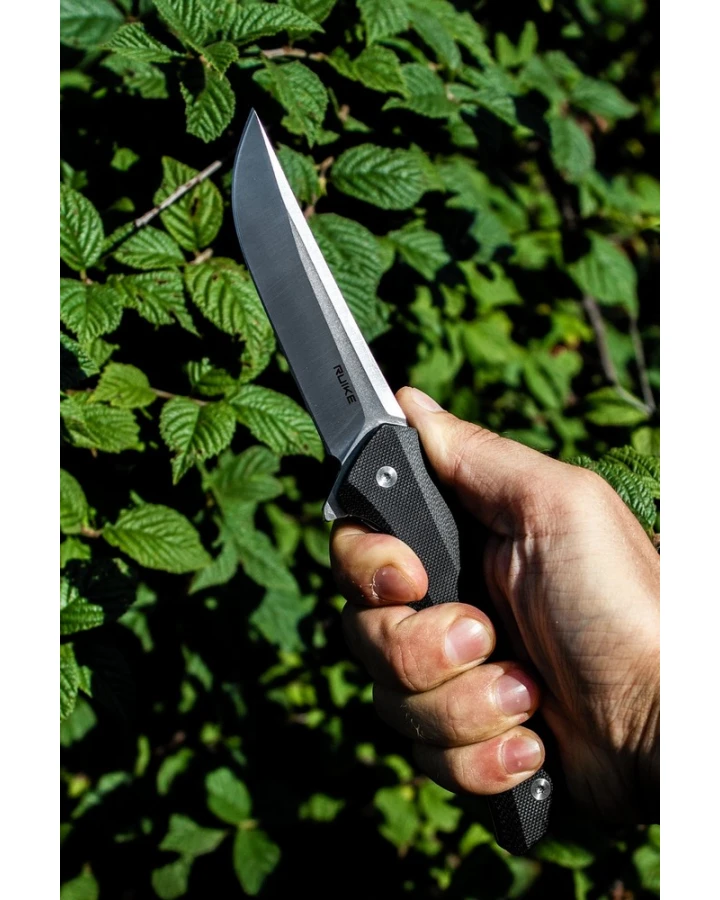 Ніж складаний туристичний Ruike Hussar P121-B, Sandvik 14C28N, G10, чорний