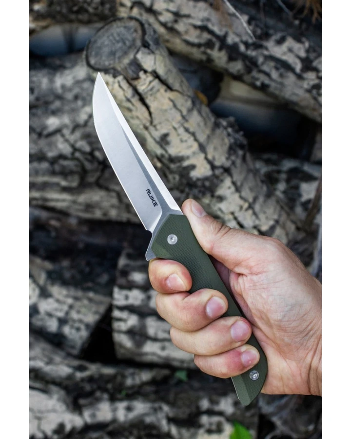Ніж складаний туристичний Ruike Hussar P121-G, Sandvik 14C28N, G10, зелений