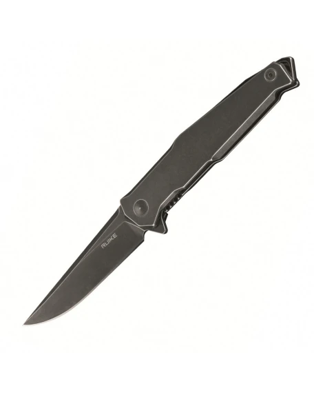 Ніж складаний туристичний Ruike P108-SB, Sandvik 14C28N, сталь, чорний