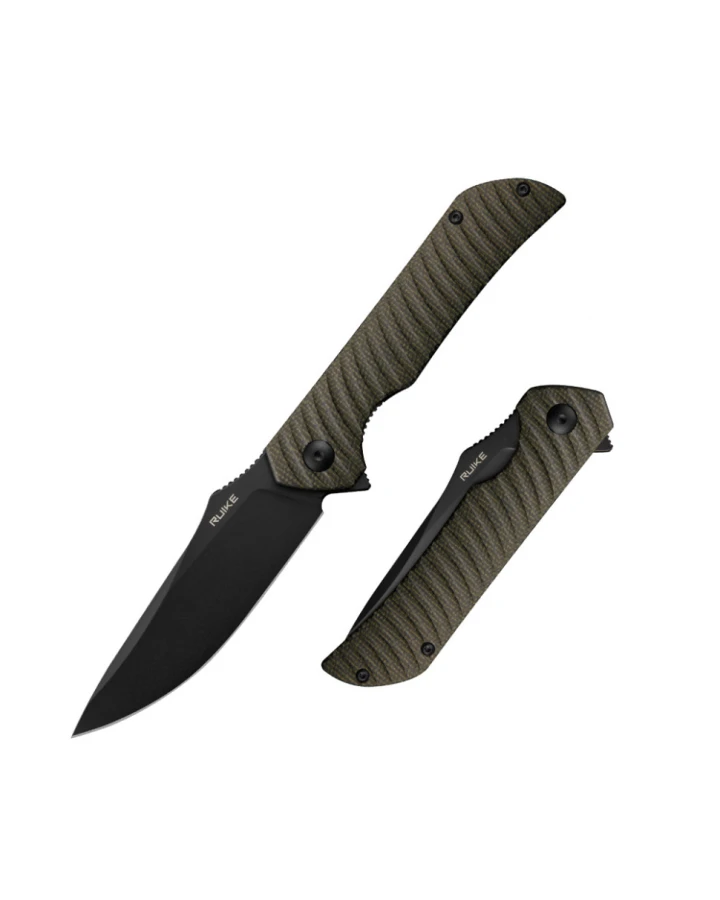 Ніж складаний туристичний Ruike P123-MB, Sandvik 14C28N, мікарта, коричневий