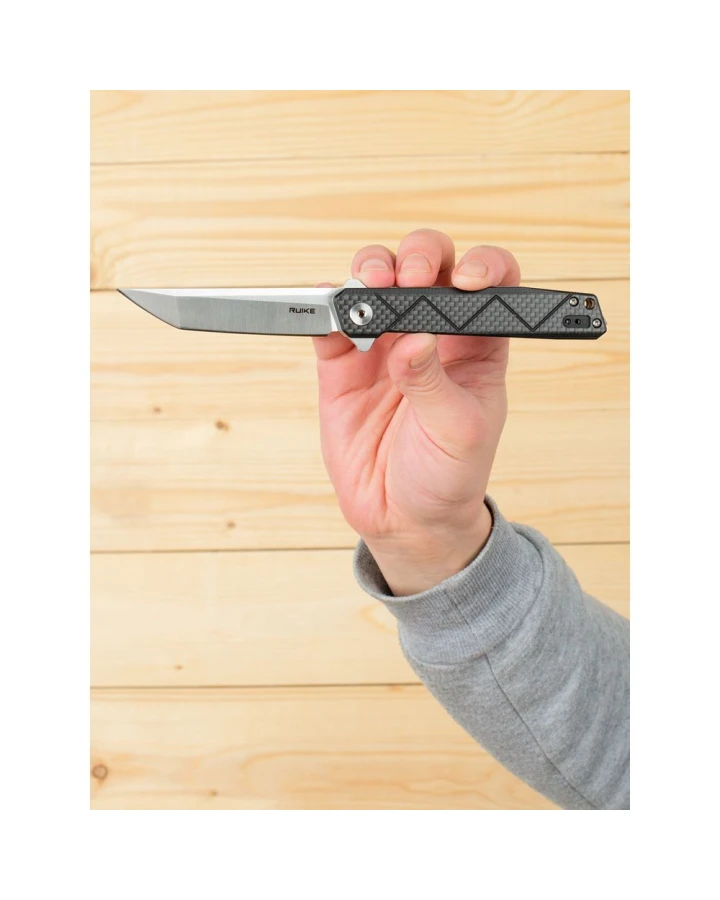 Ніж складаний туристичний Ruike P127-CB, Sandvik 14C28N, G10, чорний
