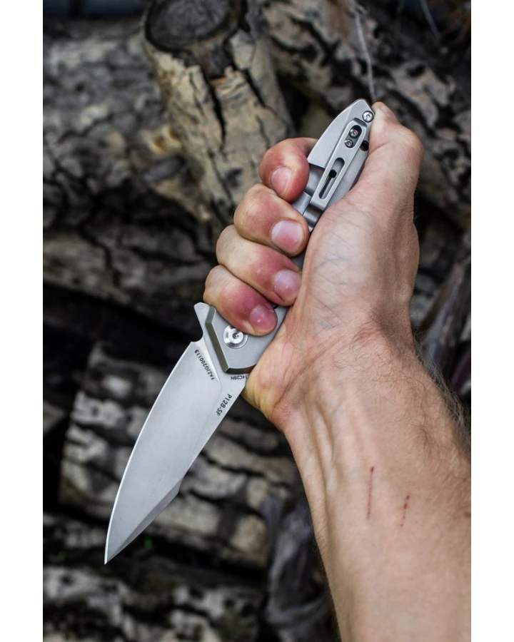 Ніж складаний туристичний Ruike P128-SF, Sandvik 14C28N, сталь, сірий