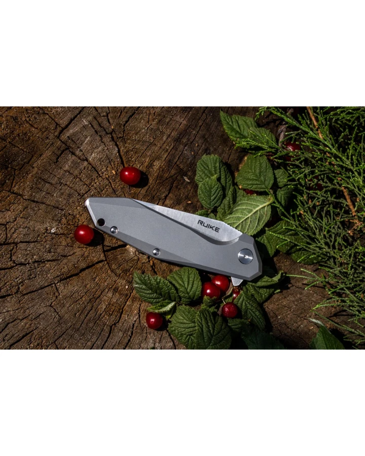 Ніж складаний туристичний Ruike P135-SF, Sandvik 14C28N, сталь, сірий