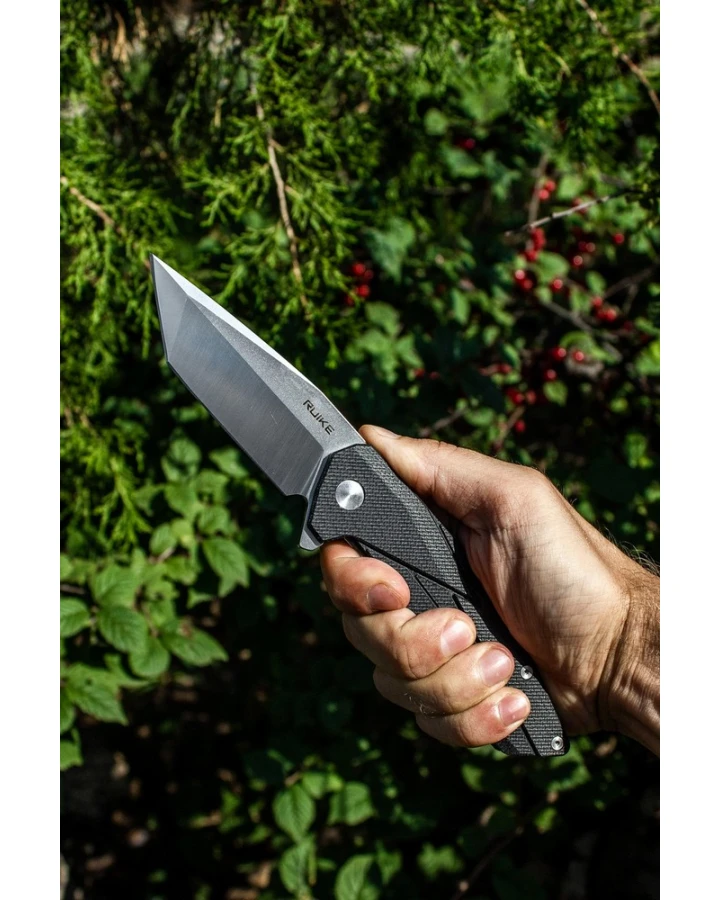 Ніж складаний туристичний Ruike P138-B, Sandvik 14C28N, G10, чорний