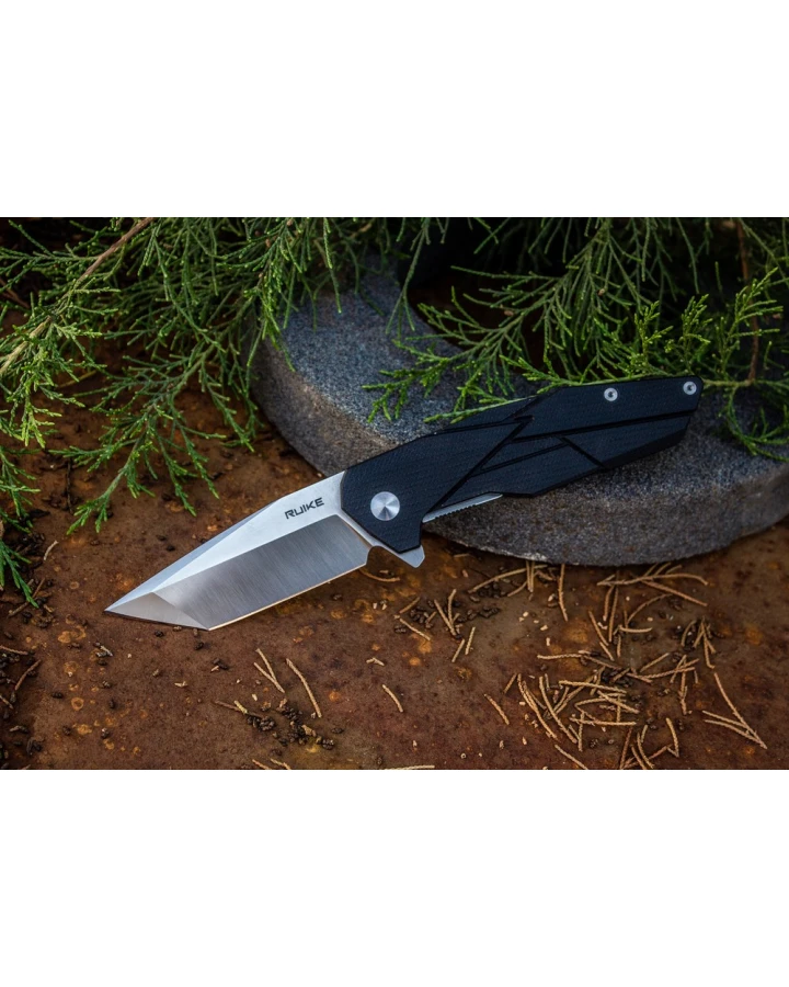 Ніж складаний туристичний Ruike P138-B, Sandvik 14C28N, G10, чорний