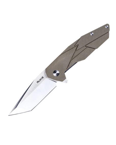Ніж складаний туристичний Ruike P138-W, Sandvik 14C28N, G10, бежевий