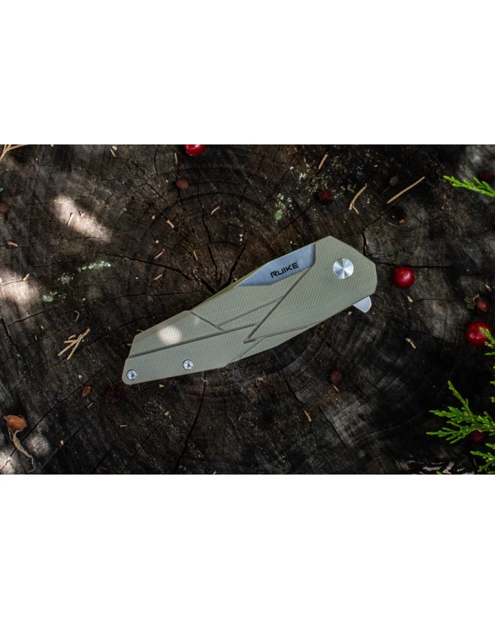 Ніж складаний туристичний Ruike P138-W, Sandvik 14C28N, G10, бежевий