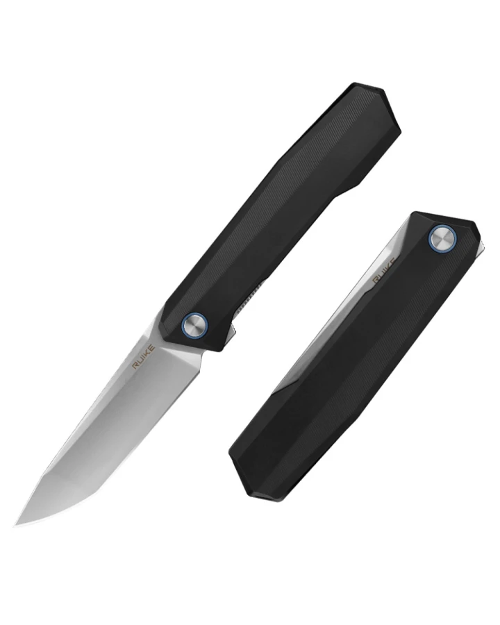Ніж складаний туристичний Ruike P166-AB, Sandvik 14C28N, алюміній, чорний