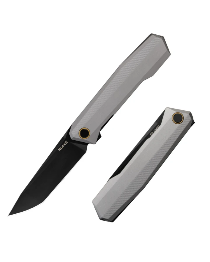 Ніж складаний туристичний Ruike P166-АК P166-AK, Sandvik 14C28N, алюміній, сірий