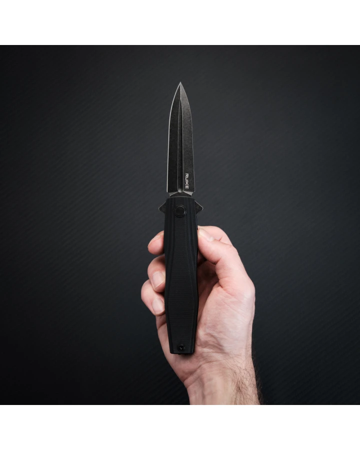 Ніж складаний туристичний Ruike P188-B, D2, G10, чорний