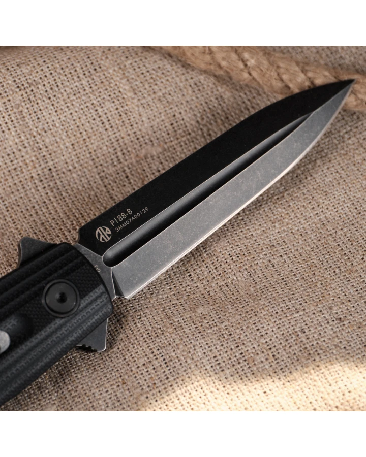 Ніж складаний туристичний Ruike P188-B, D2, G10, чорний