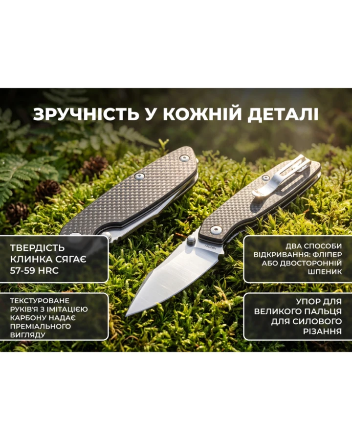 Ніж складаний туристичний Ruike P746-CB, Sandvik 14C28N, G10, чорний
