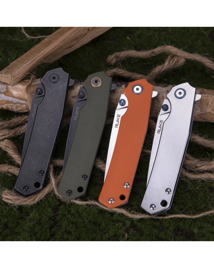 Ніж складаний туристичний Ruike P801-G, Sandvik 14C28N, G10, зелений