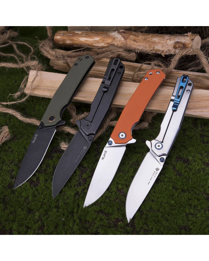 Ніж складаний туристичний Ruike P801-G, Sandvik 14C28N, G10, зелений