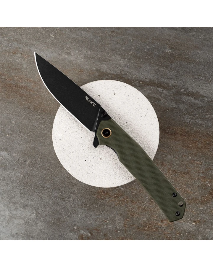 Ніж складаний туристичний Ruike P801-G, Sandvik 14C28N, G10, зелений