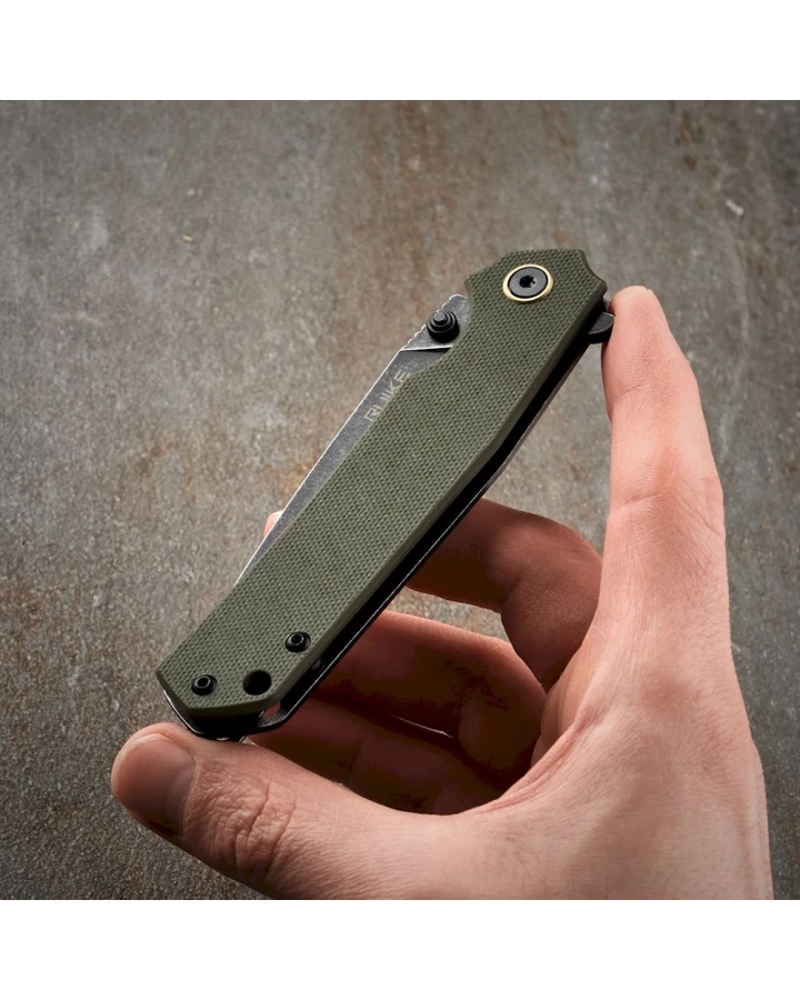 Ніж складаний туристичний Ruike P801-G, Sandvik 14C28N, G10, зелений