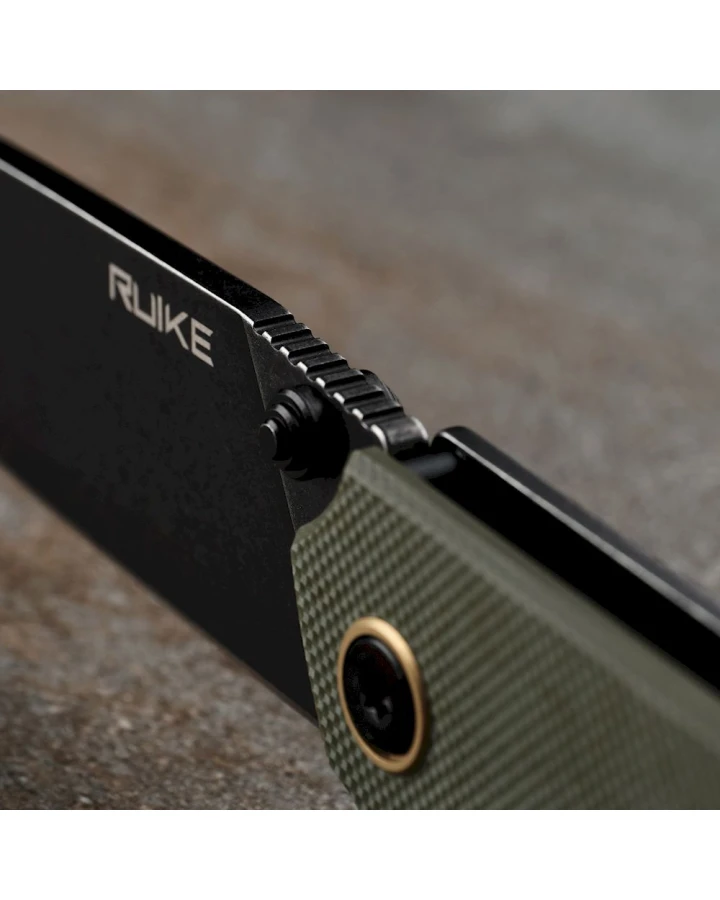 Ніж складаний туристичний Ruike P801-G, Sandvik 14C28N, G10, зелений