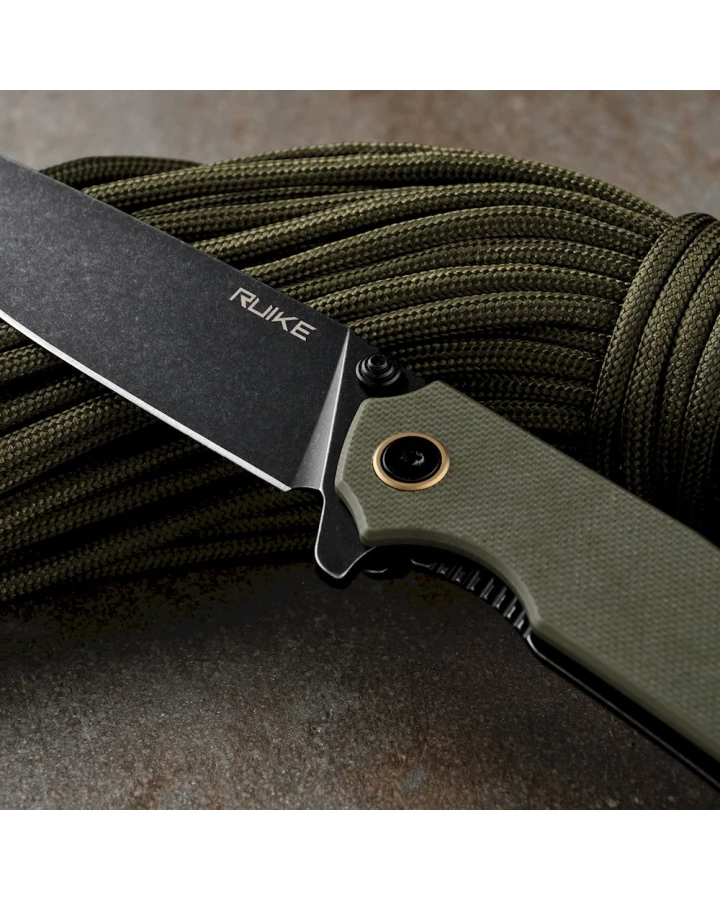 Ніж складаний туристичний Ruike P801-G, Sandvik 14C28N, G10, зелений
