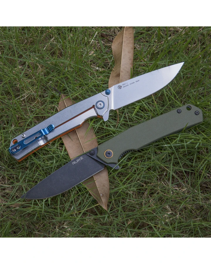 Ніж складаний туристичний Ruike P801-G, Sandvik 14C28N, G10, зелений