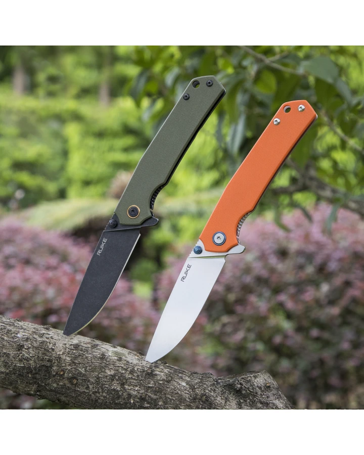 Ніж складаний туристичний Ruike P801-G, Sandvik 14C28N, G10, зелений