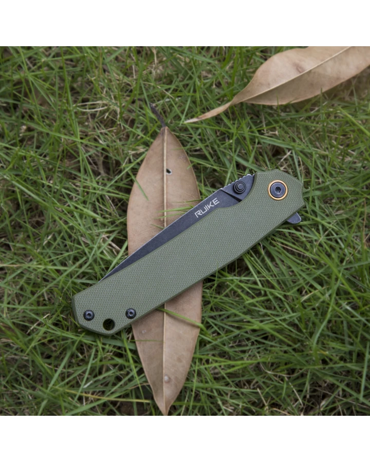 Ніж складаний туристичний Ruike P801-G, Sandvik 14C28N, G10, зелений