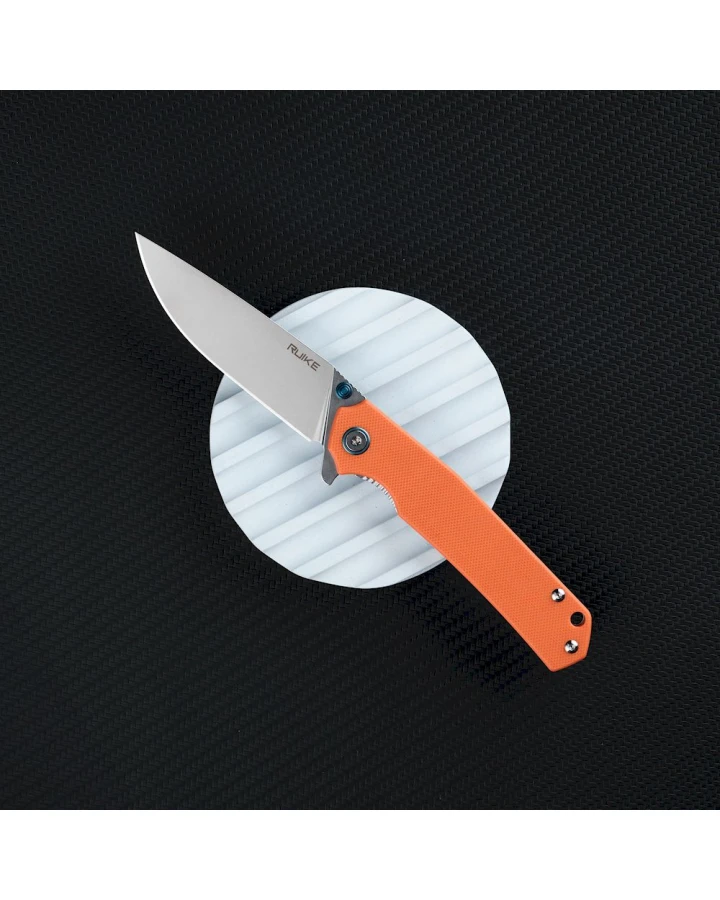 Ніж складаний туристичний Ruike P801-J, Sandvik 14C28N, G10, помаранчевий