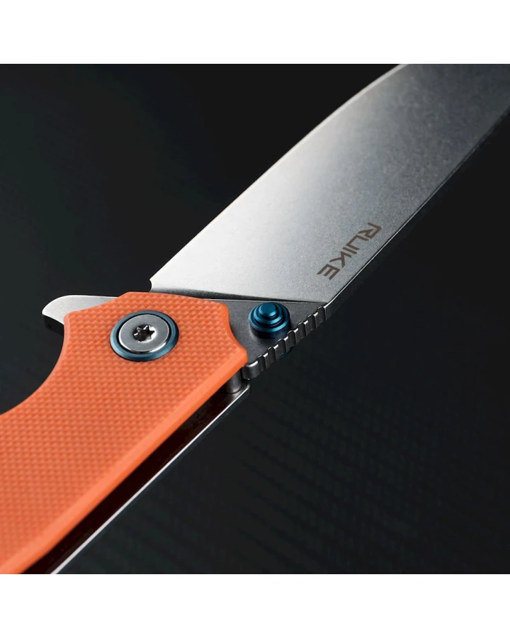 Ніж складаний туристичний Ruike P801-J, Sandvik 14C28N, G10, помаранчевий