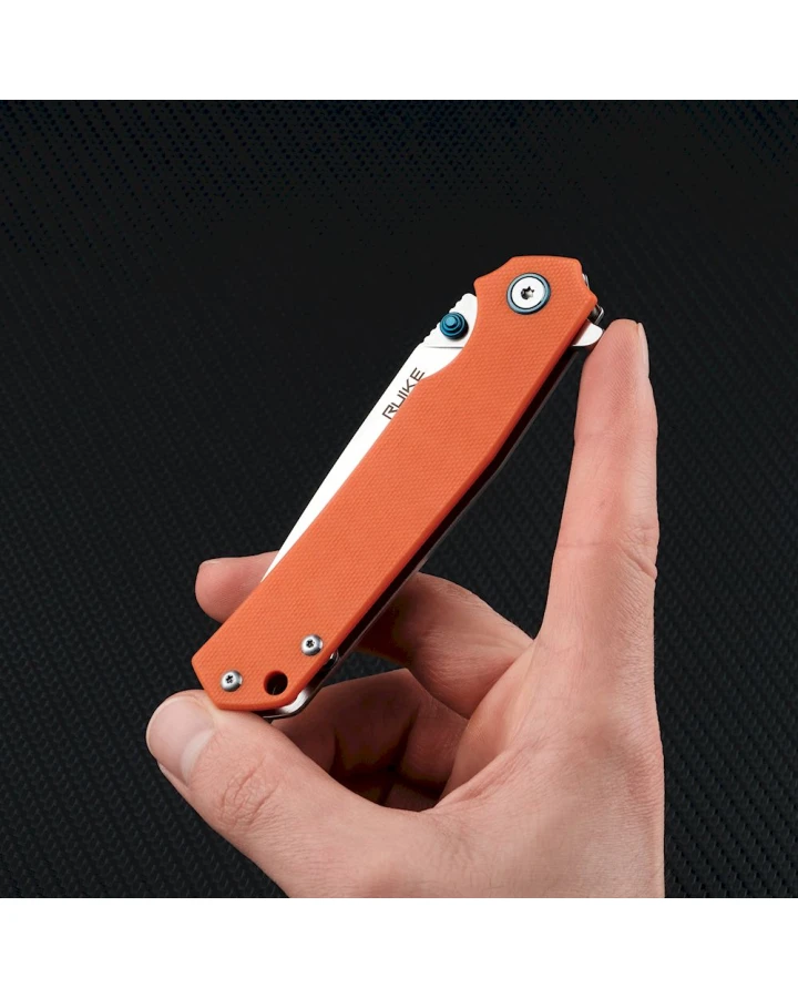 Ніж складаний туристичний Ruike P801-J, Sandvik 14C28N, G10, помаранчевий